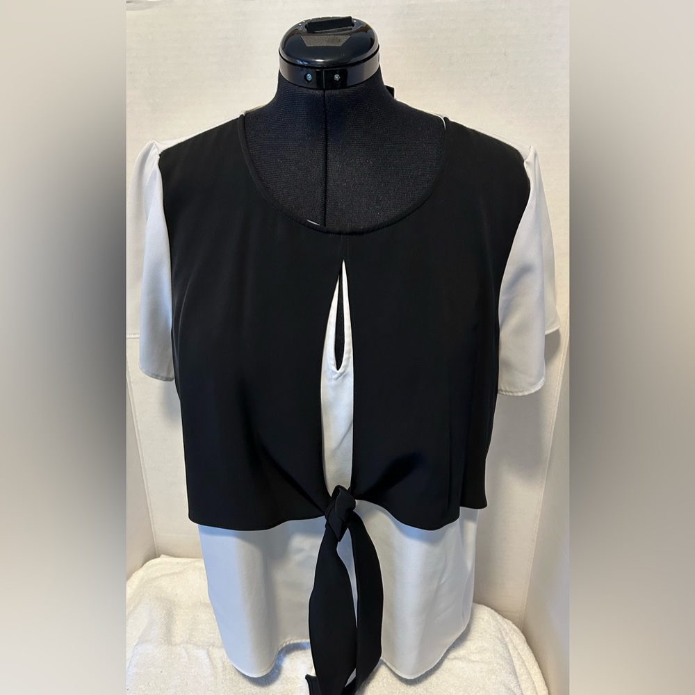 Eloquii Women's Black and White Blouse Size 16 - Picture 1 of 7